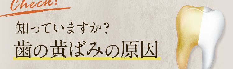 歯の黄ばみの原因