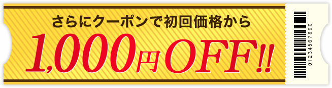 さらにクーポンで初回価格から500円OFF!!