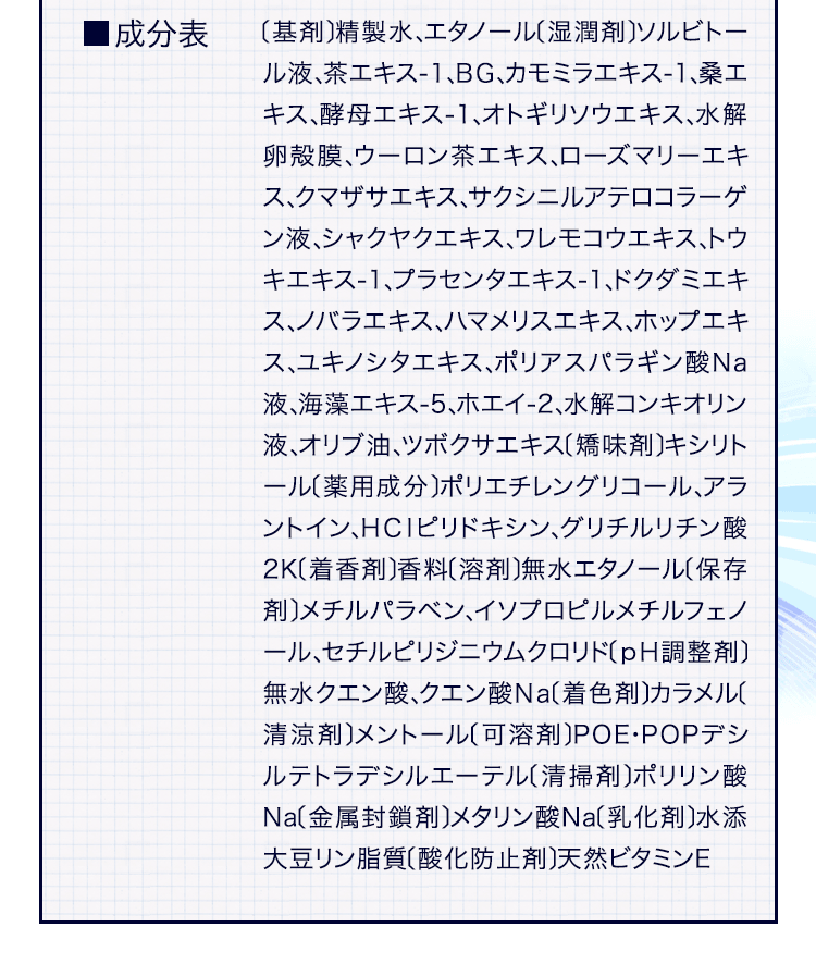 成分表