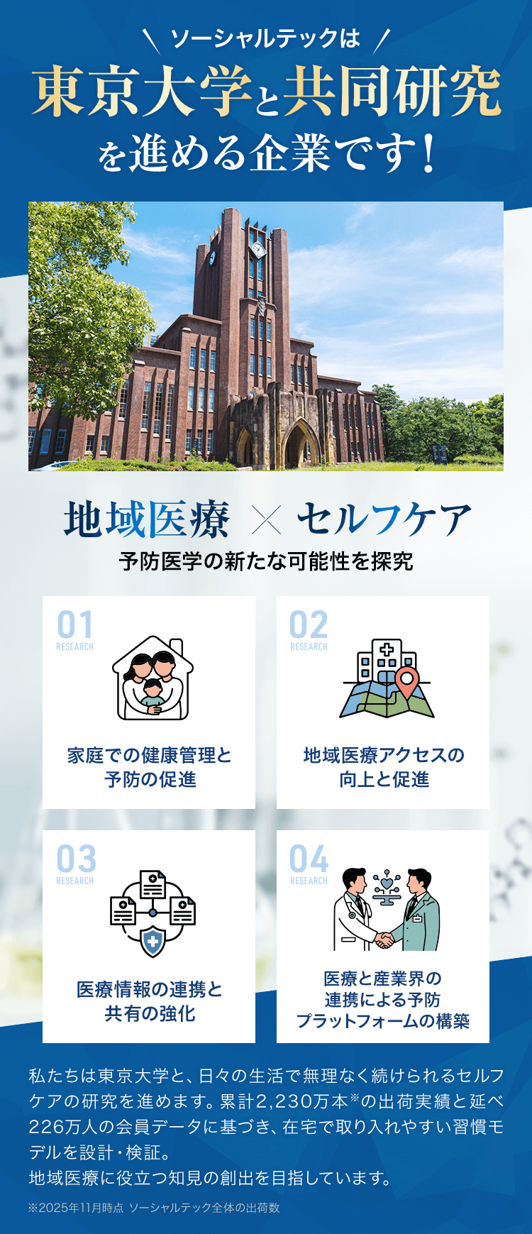 ソーシャルテックは東京大学と共同研究を進める企業です